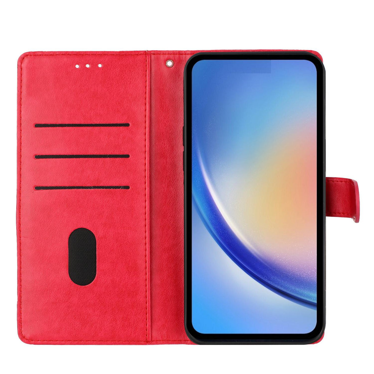 For iPhone 18 Pro Butterflies and Flowers Leather Phone Case - Red - EDA006802930C