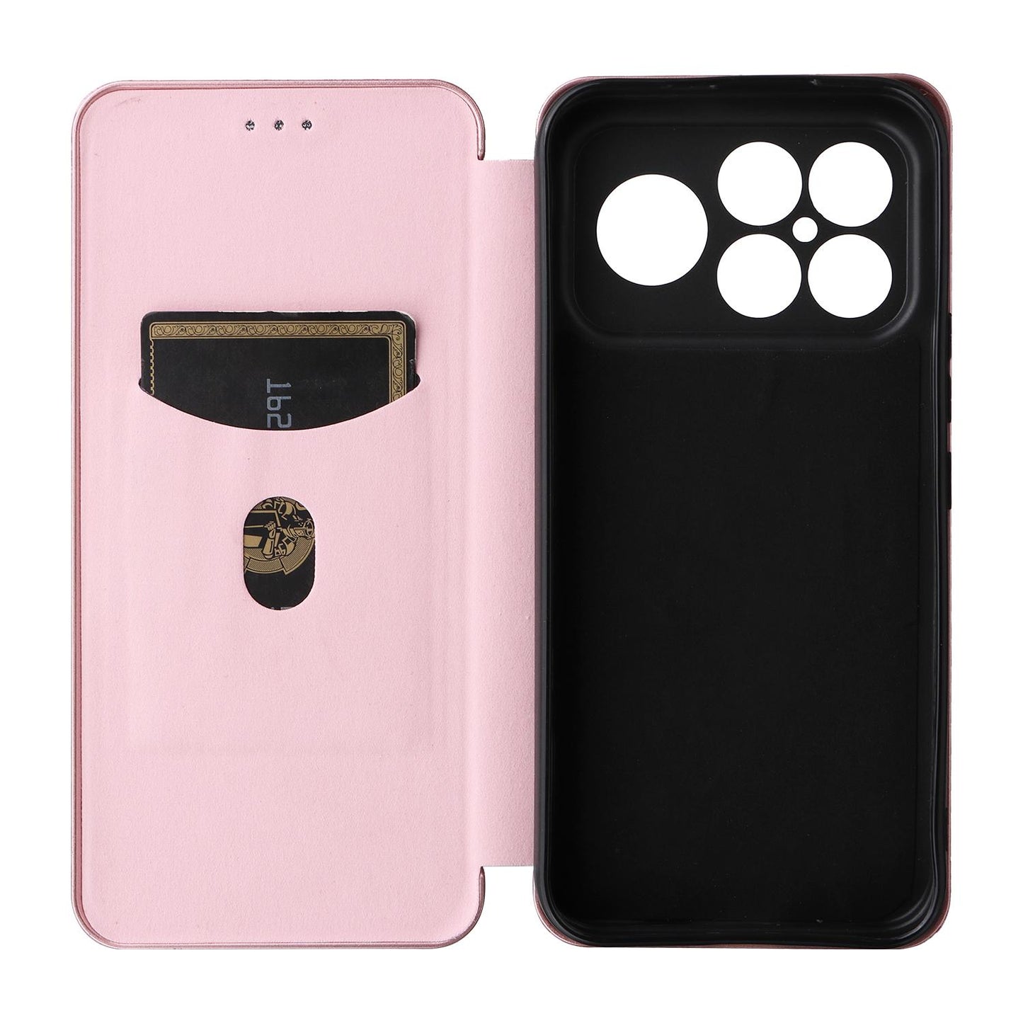 For Redmi K90 Pro Max 5G / Poco F8 Ultra Carbon Fiber Texture Flip Leather Phone Case(Pink)
