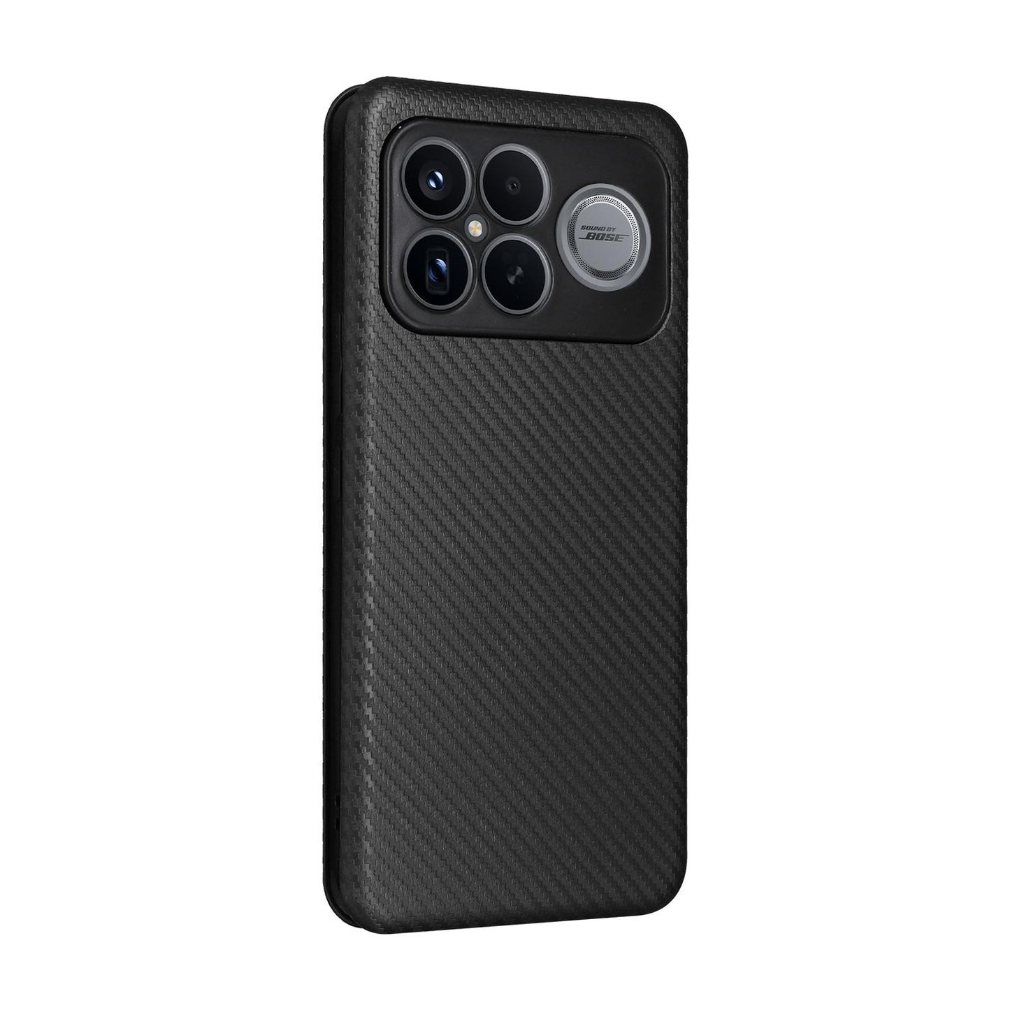 For Redmi K90 Pro Max 5G / Poco F8 Ultra Carbon Fiber Texture Flip Leather Phone Case(Black)
