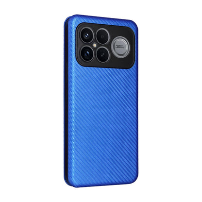 For Redmi K90 Pro Max 5G / Poco F8 Ultra Carbon Fiber Texture Flip Leather Phone Case(Blue)
