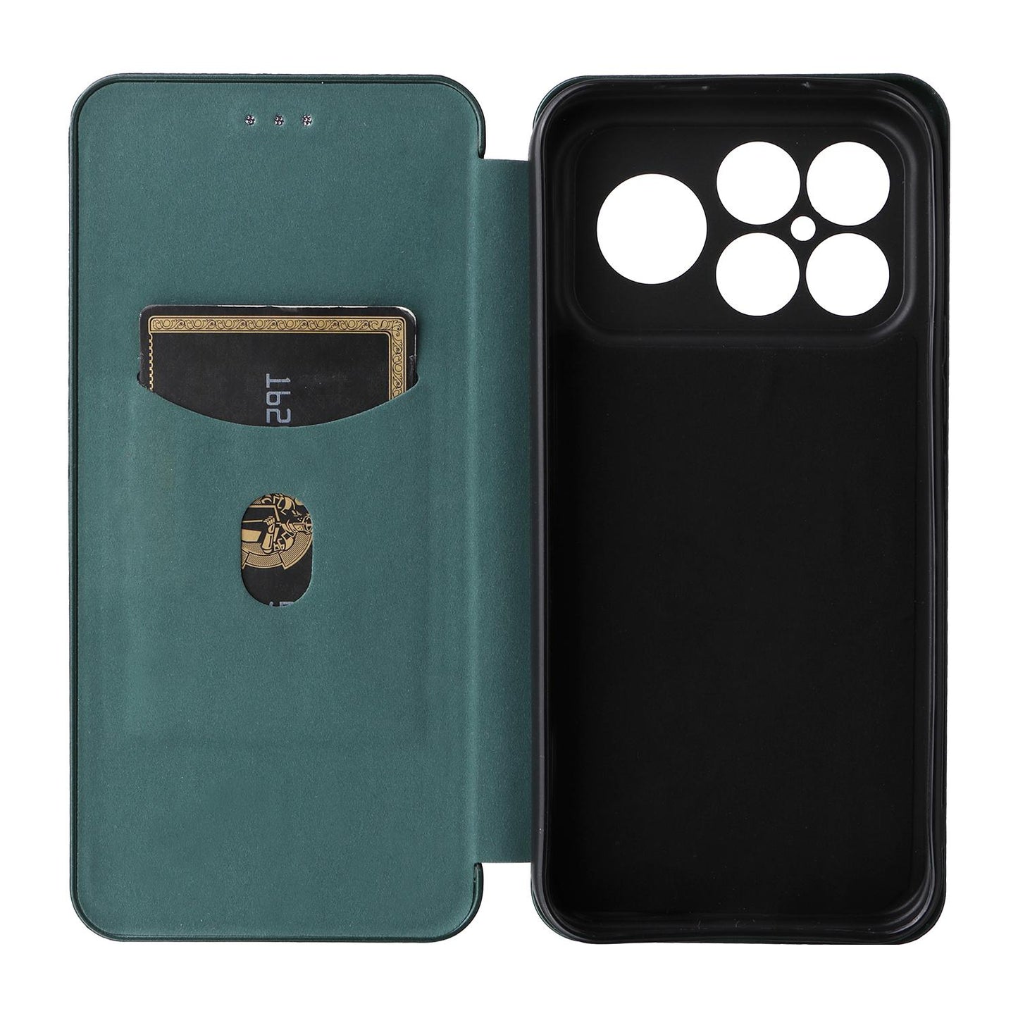 For Redmi K90 Pro Max 5G / Poco F8 Ultra Carbon Fiber Texture Flip Leather Phone Case(Green)