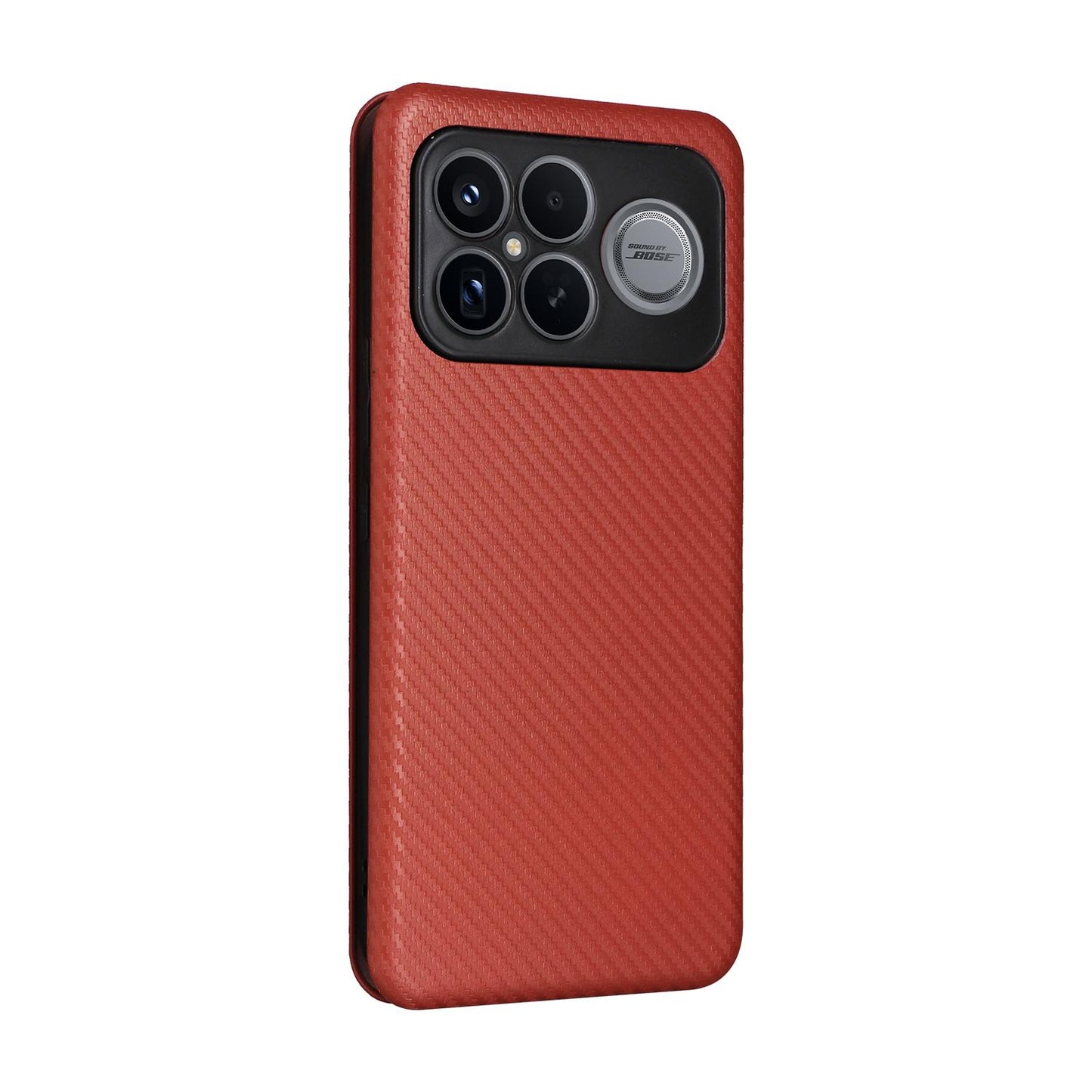 For Redmi K90 Pro Max 5G / Poco F8 Ultra Carbon Fiber Texture Flip Leather Phone Case(Brown)