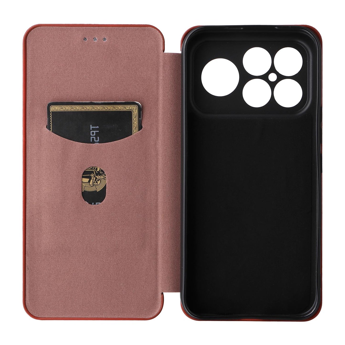 For Redmi K90 Pro Max 5G / Poco F8 Ultra Carbon Fiber Texture Flip Leather Phone Case(Brown)