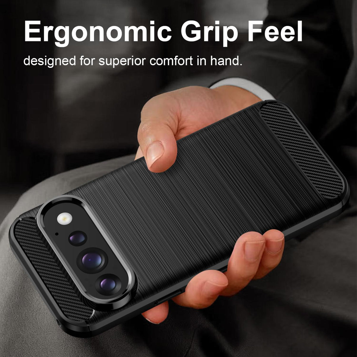 For Google Pixel 11 Carbon Fiber Brushed Texture TPU Phone Case - Black - EDA006821009A