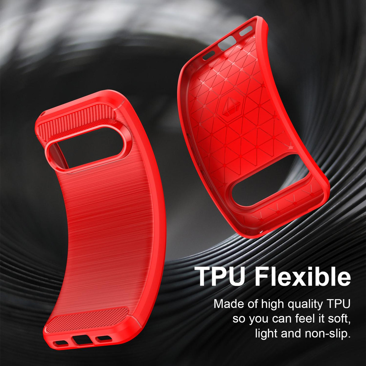 For Google Pixel 11 Carbon Fiber Brushed Texture TPU Phone Case - Red - EDA006821009B
