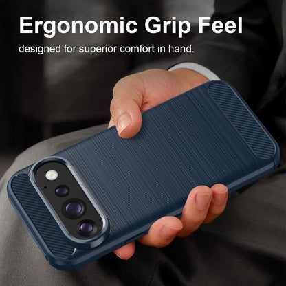 For Google Pixel 11 Carbon Fiber Brushed Texture TPU Phone Case - Blue - EDA006821009C