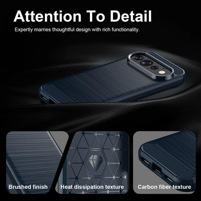 For Google Pixel 11 Carbon Fiber Brushed Texture TPU Phone Case - Blue - EDA006821009C
