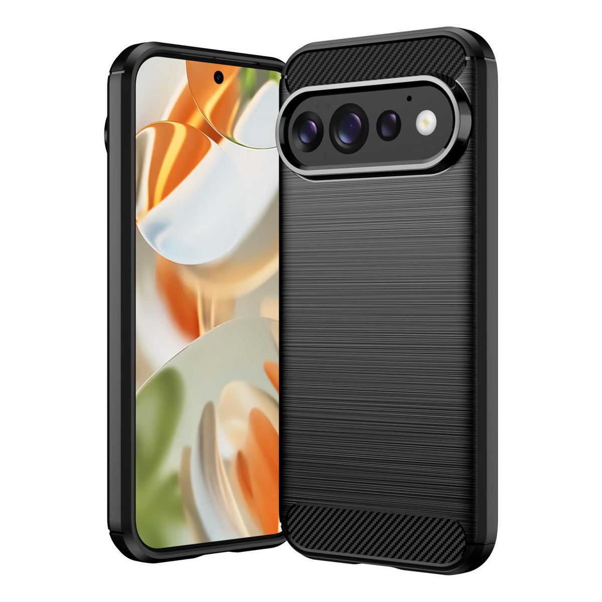 For Google Pixel 11 Pro Carbon Fiber Brushed Texture TPU Phone Case - Black - EDA006821010A