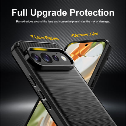 For Google Pixel 11 Pro Carbon Fiber Brushed Texture TPU Phone Case - Black - EDA006821010A