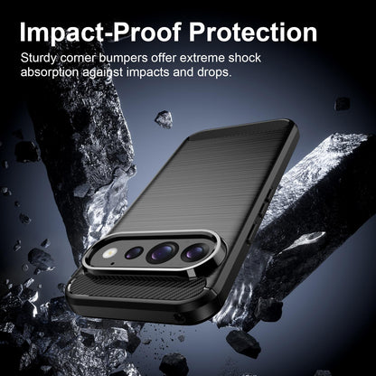 For Google Pixel 11 Pro Carbon Fiber Brushed Texture TPU Phone Case - Black - EDA006821010A