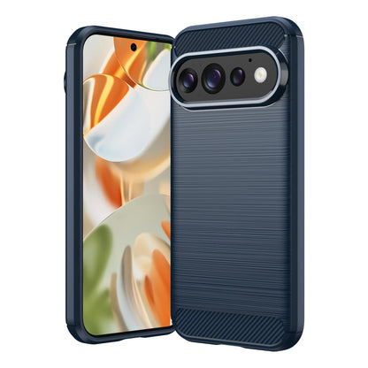 For Google Pixel 11 Pro Carbon Fiber Brushed Texture TPU Phone Case - Blue - EDA006821010C