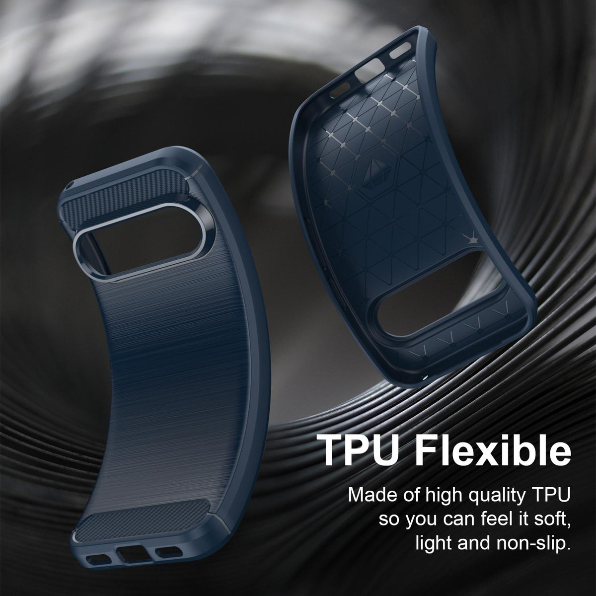 For Google Pixel 11 Pro Carbon Fiber Brushed Texture TPU Phone Case - Blue - EDA006821010C