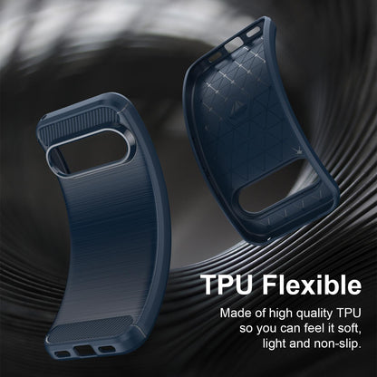 For Google Pixel 11 Pro Carbon Fiber Brushed Texture TPU Phone Case - Blue - EDA006821010C