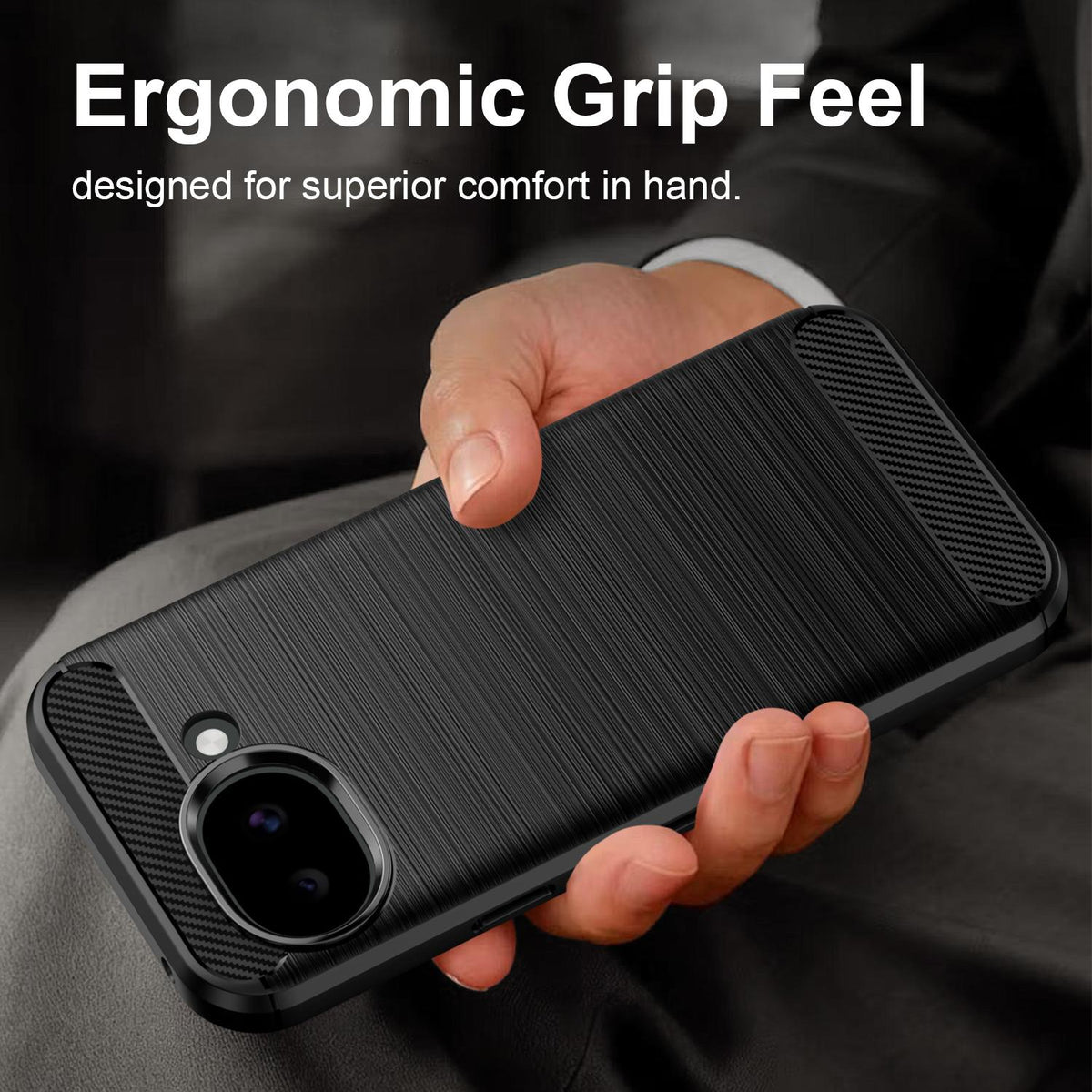 For Google Pixel 11a Carbon Fiber Brushed Texture TPU Phone Case - Black - EDA006821011A