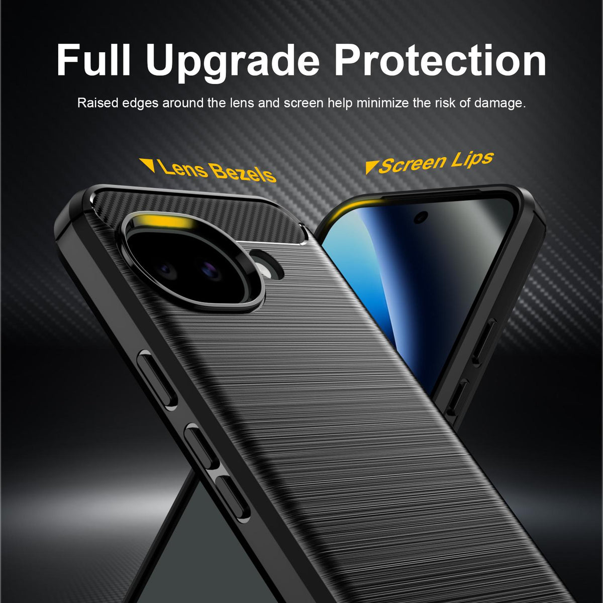 For Google Pixel 11a Carbon Fiber Brushed Texture TPU Phone Case - Black - EDA006821011A