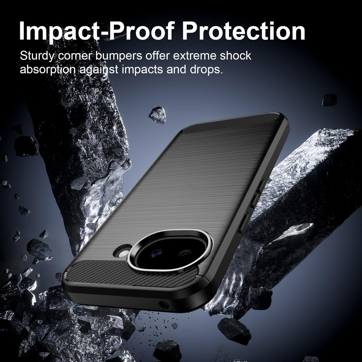 For Google Pixel 11a Carbon Fiber Brushed Texture TPU Phone Case - Black - EDA006821011A