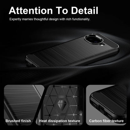 For Google Pixel 11a Carbon Fiber Brushed Texture TPU Phone Case - Black - EDA006821011A