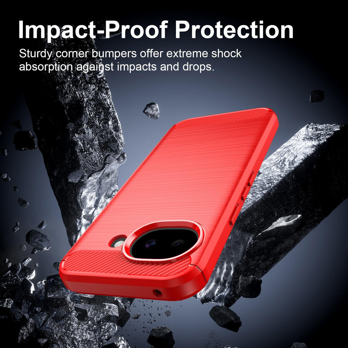 For Google Pixel 11a Carbon Fiber Brushed Texture TPU Phone Case - Red - EDA006821011B