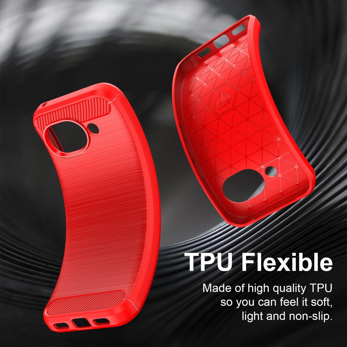 For Google Pixel 11a Carbon Fiber Brushed Texture TPU Phone Case - Red - EDA006821011B