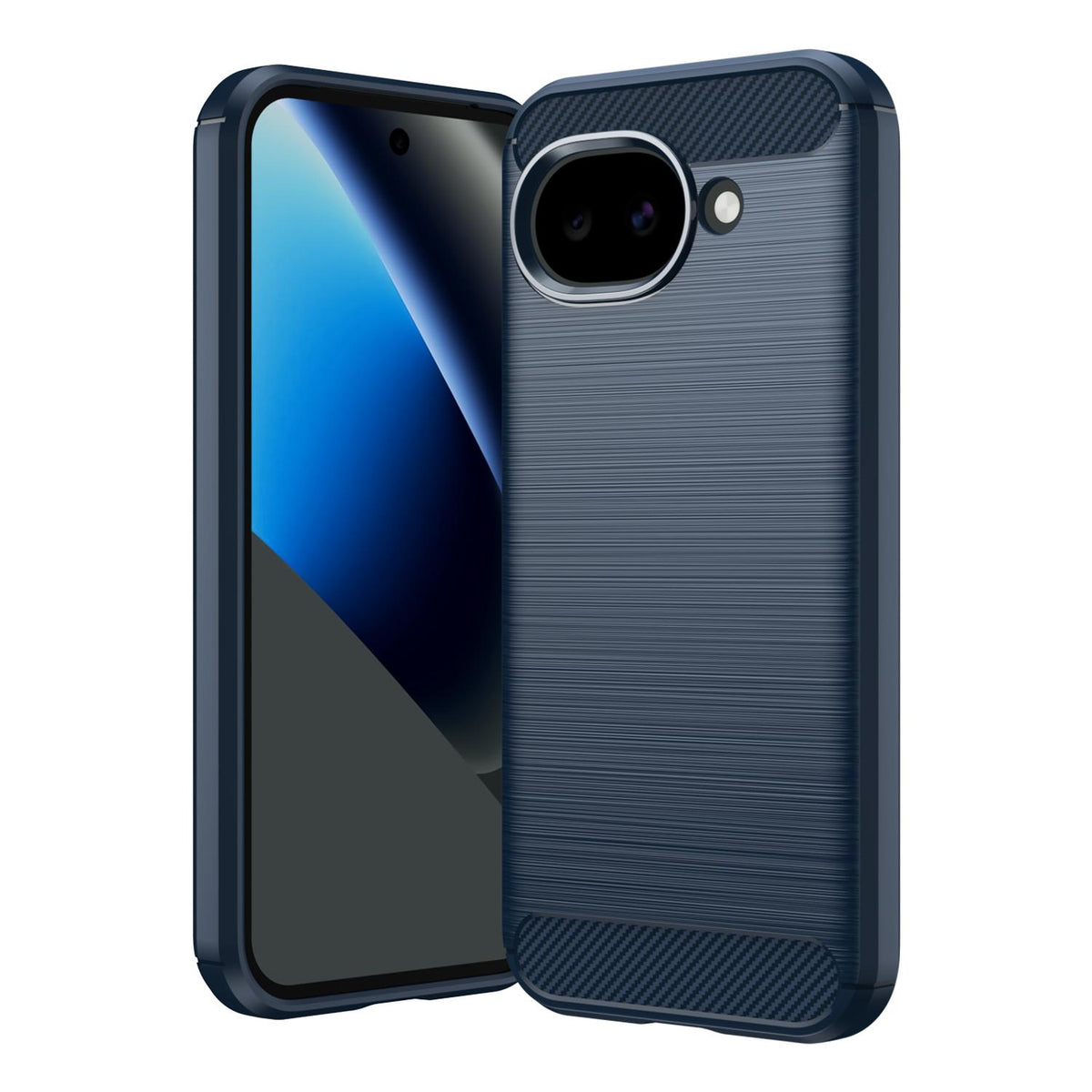 For Google Pixel 11a Carbon Fiber Brushed Texture TPU Phone Case - Blue - EDA006821011C