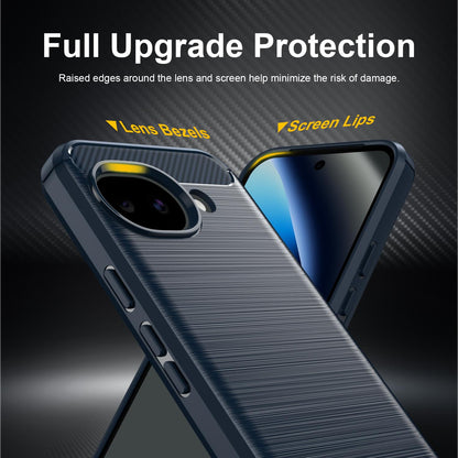 For Google Pixel 11a Carbon Fiber Brushed Texture TPU Phone Case - Blue - EDA006821011C