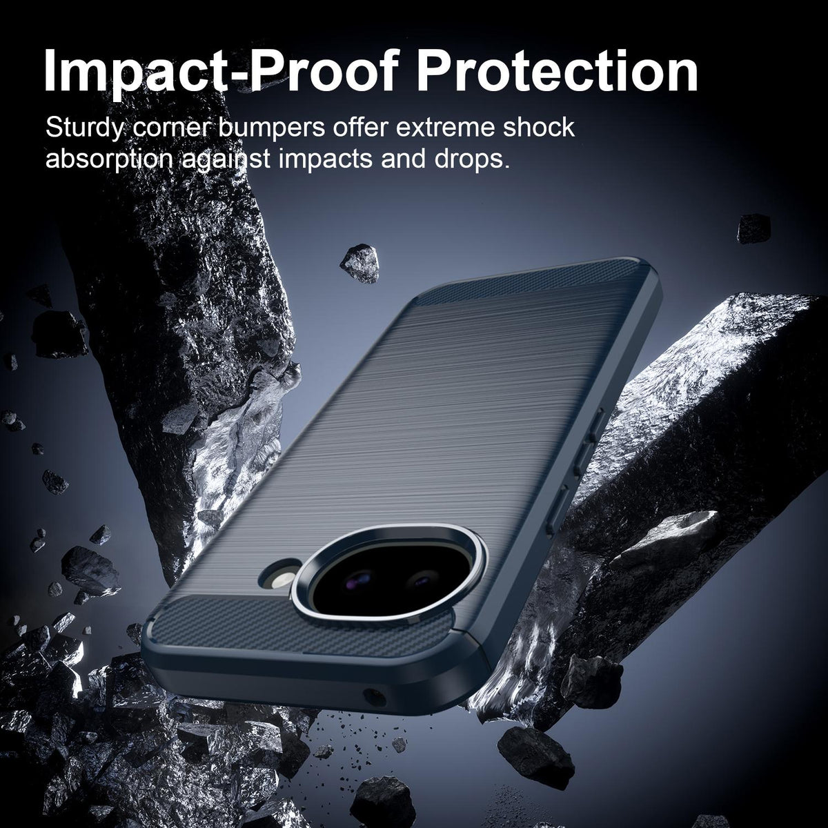 For Google Pixel 11a Carbon Fiber Brushed Texture TPU Phone Case - Blue - EDA006821011C