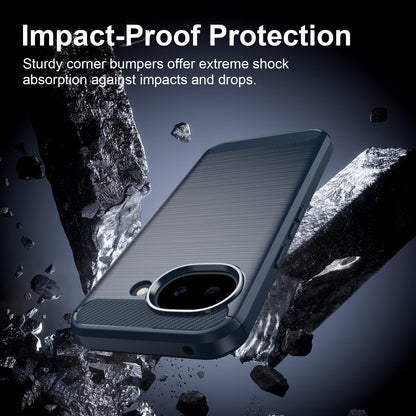 For Google Pixel 11a Carbon Fiber Brushed Texture TPU Phone Case - Blue - EDA006821011C