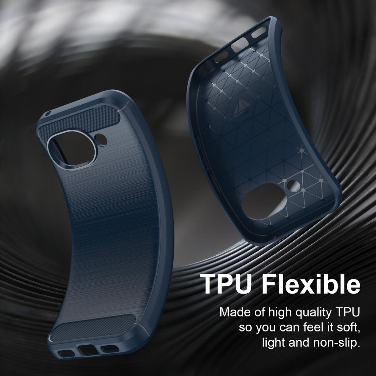 For Google Pixel 11a Carbon Fiber Brushed Texture TPU Phone Case - Blue - EDA006821011C