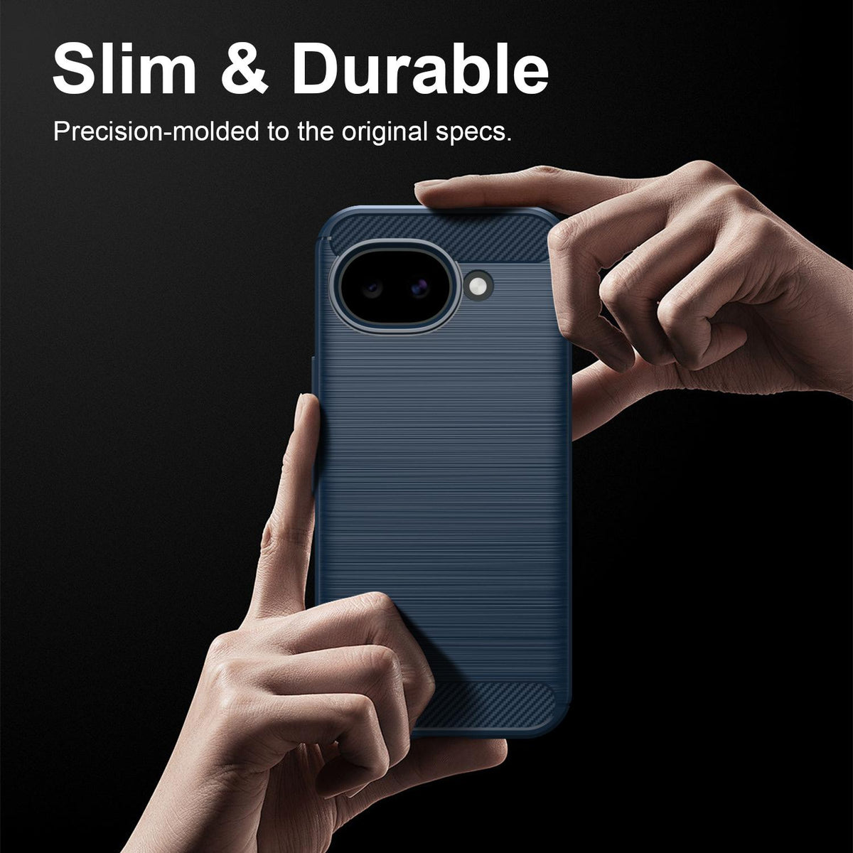 For Google Pixel 11a Carbon Fiber Brushed Texture TPU Phone Case - Blue - EDA006821011C