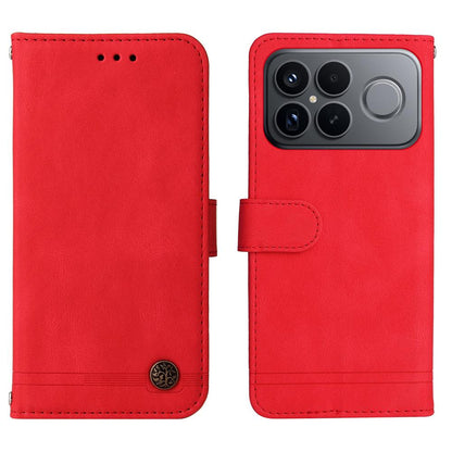 For Redmi K90 Pro Max / Xiaomi Poco F8 Ultra 5G Skin Feel Life Tree Metal Button Leather Phone Case(Red)