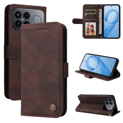 For Redmi K90 Pro Max / Xiaomi Poco F8 Ultra 5G Skin Feel Life Tree Metal Button Leather Phone Case(Brown)