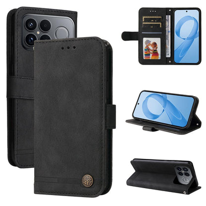 For Redmi K90 Pro Max / Xiaomi Poco F8 Ultra 5G Skin Feel Life Tree Metal Button Leather Phone Case(Black)