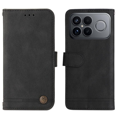For Redmi K90 Pro Max / Xiaomi Poco F8 Ultra 5G Skin Feel Life Tree Metal Button Leather Phone Case(Black)