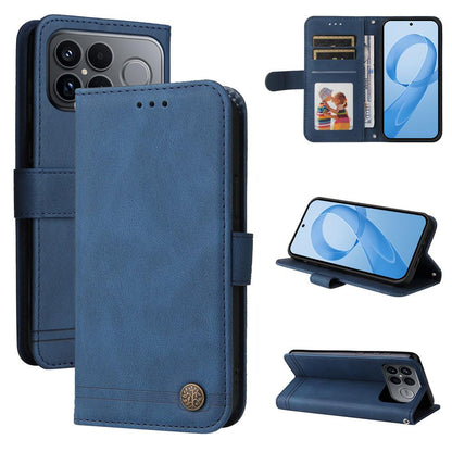 For Redmi K90 Pro Max / Xiaomi Poco F8 Ultra 5G Skin Feel Life Tree Metal Button Leather Phone Case(Blue)