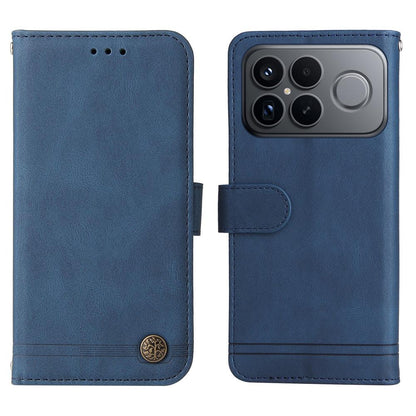 For Redmi K90 Pro Max / Xiaomi Poco F8 Ultra 5G Skin Feel Life Tree Metal Button Leather Phone Case(Blue)
