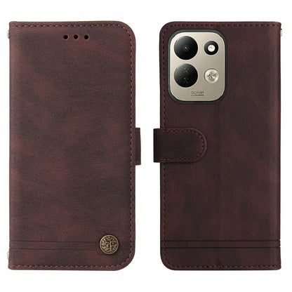 For Redmi 17 5G / 4G Global 170mm Skin Feel Life Tree Metal Button Leather Phone Case(Brown)