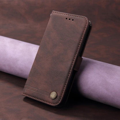 For Redmi 17 5G / 4G Global 170mm Skin Feel Life Tree Metal Button Leather Phone Case(Brown)