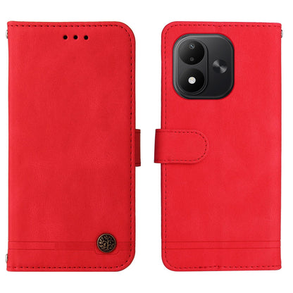 For Redmi Note 17 5G / 4G Global 171mm Skin Feel Life Tree Metal Button Leather Phone Case(Red)