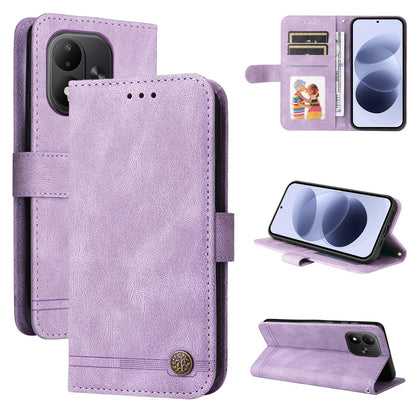 For Redmi Note 17 5G / 4G Global 171mm Skin Feel Life Tree Metal Button Leather Phone Case(Purple)