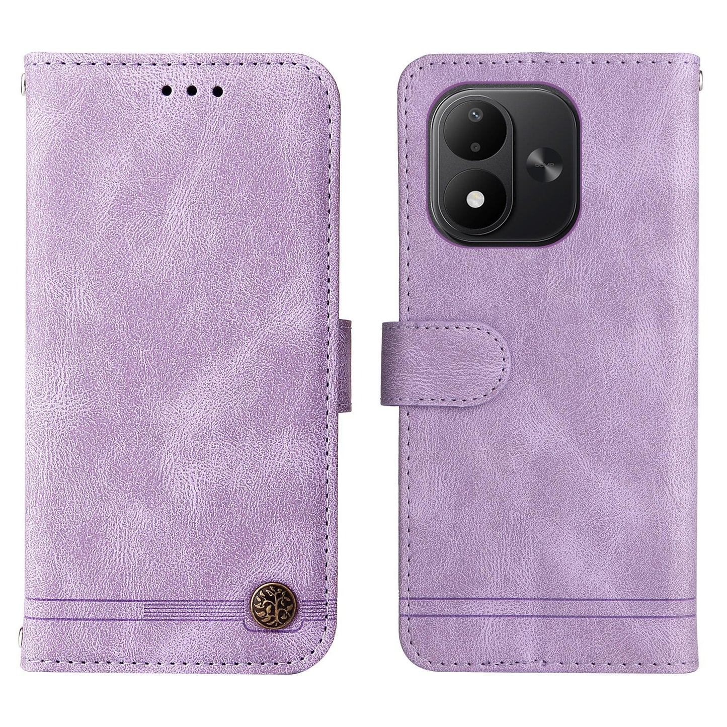 For Redmi Note 17 5G / 4G Global 171mm Skin Feel Life Tree Metal Button Leather Phone Case(Purple)