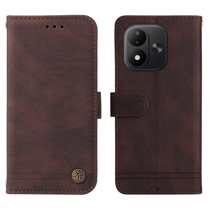 For Redmi Note 17 5G / 4G Global 171mm Skin Feel Life Tree Metal Button Leather Phone Case(Brown)