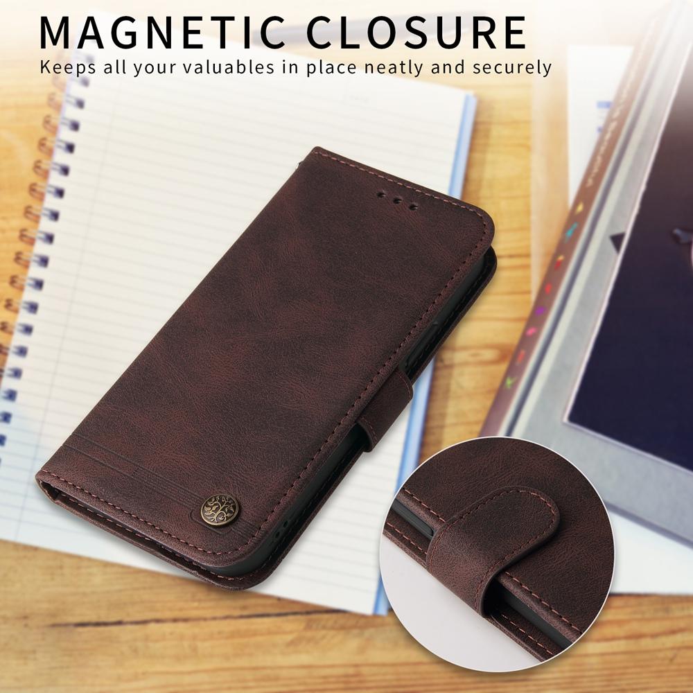 For Redmi Note 17 5G / 4G Global 171mm Skin Feel Life Tree Metal Button Leather Phone Case(Brown)