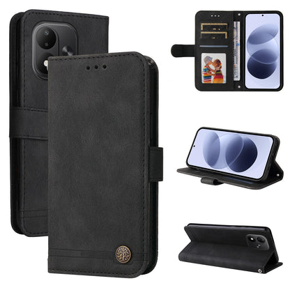 For Redmi Note 17 5G / 4G Global 171mm Skin Feel Life Tree Metal Button Leather Phone Case(Black)