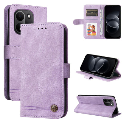 For Redmi Note 17 Pro+ 5G Global 163mm Skin Feel Life Tree Metal Button Leather Phone Case(Purple)