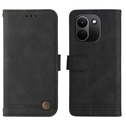 For Redmi Note 17 Pro+ 5G Global 163mm Skin Feel Life Tree Metal Button Leather Phone Case(Black)