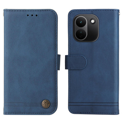 For Redmi Note 17 Pro+ 5G Global 163mm Skin Feel Life Tree Metal Button Leather Phone Case(Blue)