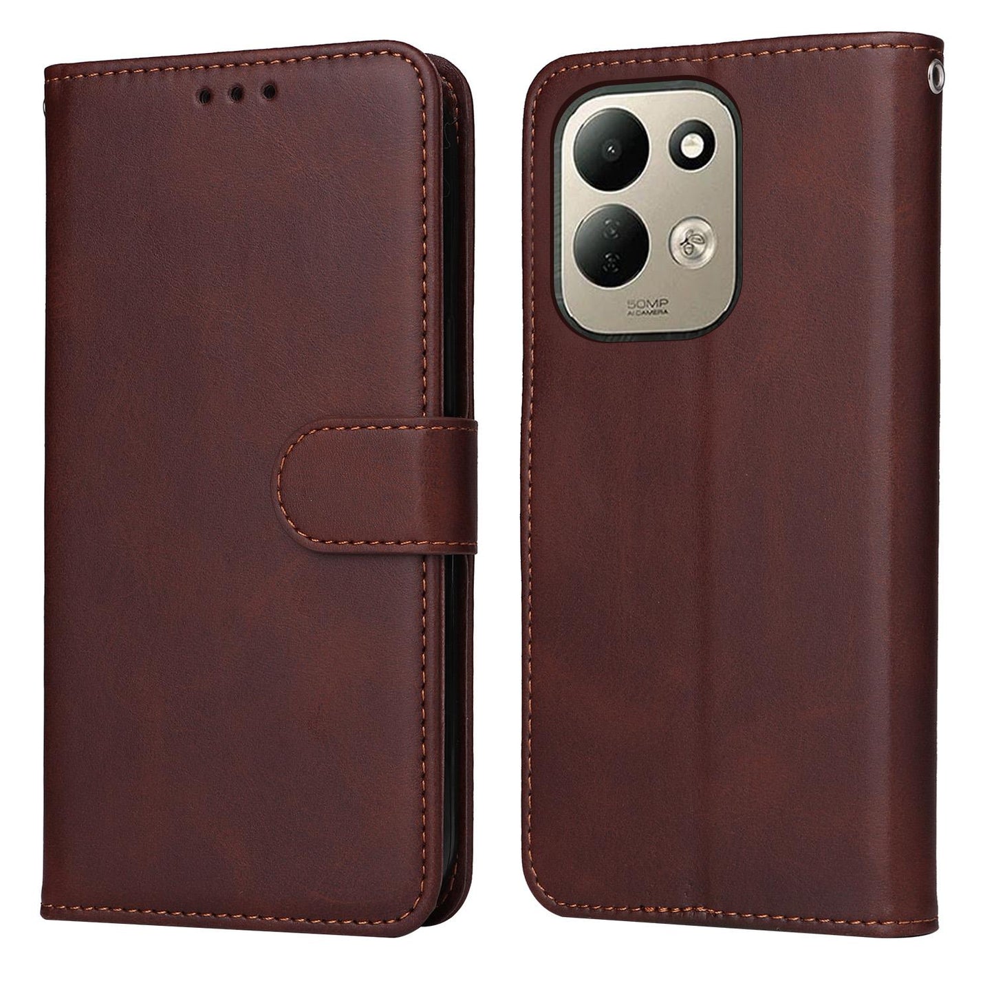 For Redmi 17 5G / 4G Global 170mm Classic Calf Texture Flip Leather Phone Case(Brown)
