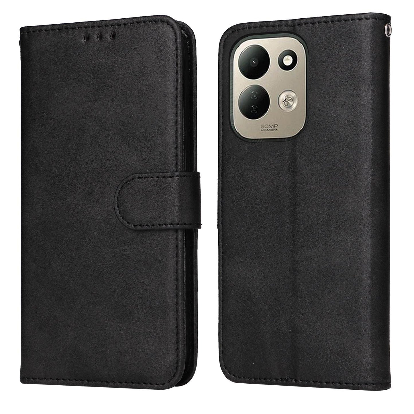 For Redmi 17 5G / 4G Global 170mm Classic Calf Texture Flip Leather Phone Case(Black)