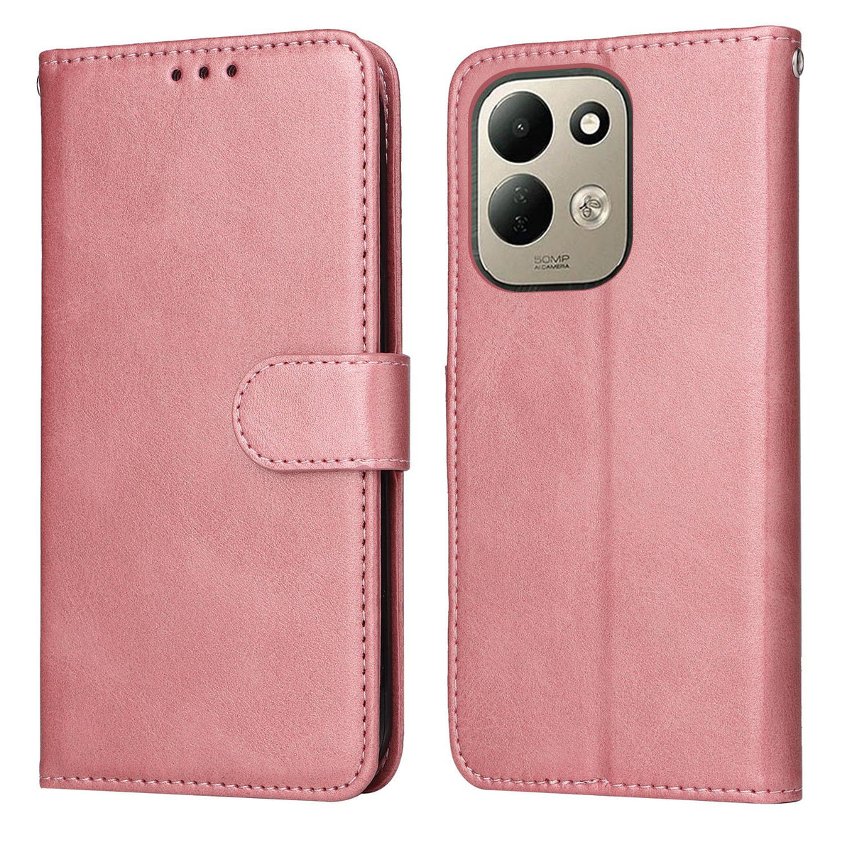 For Redmi 17 5G / 4G Global 170mm Classic Calf Texture Flip Leather Phone Case - Rose Gold - EDA006822626D