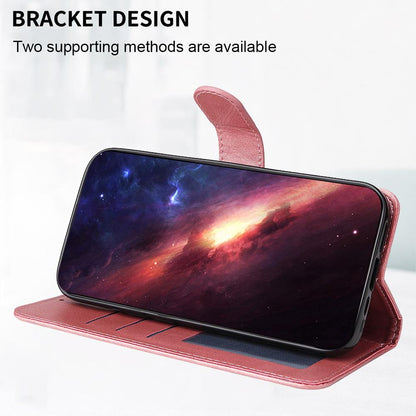 For Redmi 17 5G / 4G Global 170mm Classic Calf Texture Flip Leather Phone Case(Rose Gold)